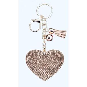 Rhinestone Heart Keychain